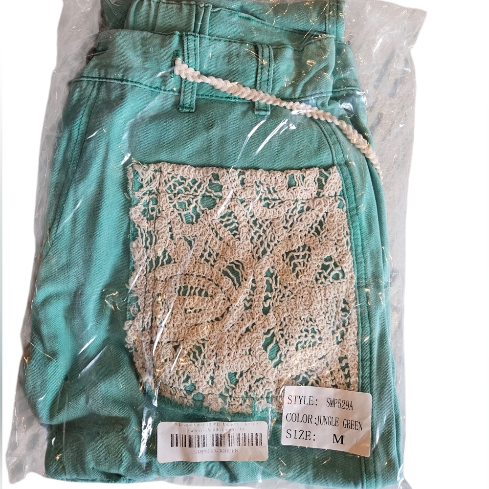 POL Mint Green Distressed Patchwork Jogger Pants - Picture 7 of 7